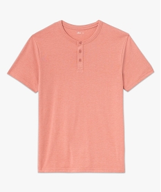 tee-shirt manches courtes col tunisien homme rose tee-shirtsE580601_4