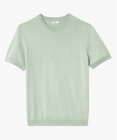 pull a manches courtes en maille fine avec col rond homme vert tee-shirtsE581001_4