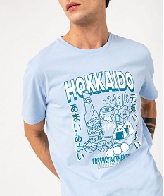 tee-shirt manches courtes imprime homme bleu tee-shirtsE582001_2