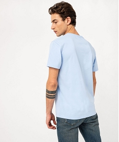 tee-shirt manches courtes imprime homme bleuE582001_3