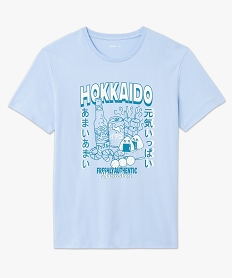 tee-shirt manches courtes imprime homme bleu tee-shirtsE582001_4