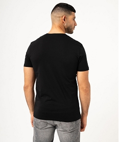 tee-shirt manches courtes imprime homme noirE582201_3