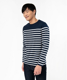 GEMO Tee-shirt manches longues rayé homme Imprimé