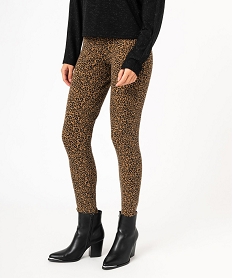 legging imprime epais motif leopard femme brunE583001_1