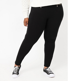 leggings avec fausses poches zippees femme grande taille noirE583301_1