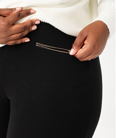 leggings avec fausses poches zippees femme grande taille noir leggings et jeggingsE583301_2