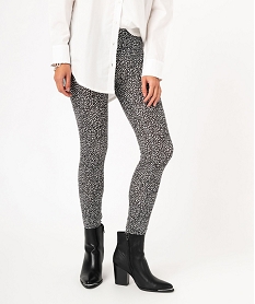 legging imprime en coton extensible femme gris leggings et jeggingsE583401_1