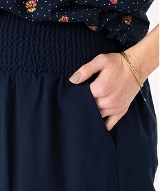 short maternite avec large ceinture smockee bleu shortsE584301_2