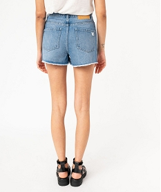 short en jean aspect use femme gris shortsE584801_3