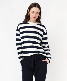 sweat a rayures femme bleu sweatsE585201_2