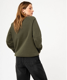 sweat molletonne avec boutons fantaisie femme vert sweatsE585301_3