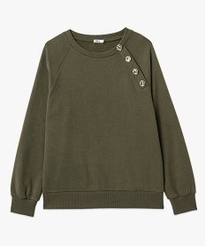 sweat molletonne avec boutons fantaisie femme vert sweatsE585301_4