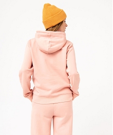 sweat a capuche interieur molletonne femme rose sweatsE585601_3