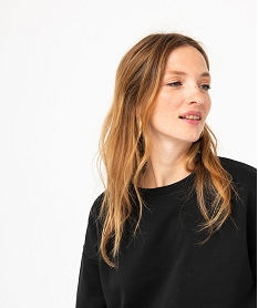 sweat en molleton coupe loose uni femme noir sweatsE585701_2