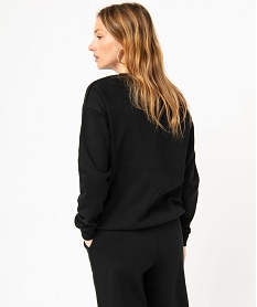 sweat en molleton coupe loose uni femme noir sweatsE585701_3