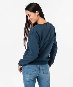 sweat en molleton coupe loose uni femme bleuE585901_3