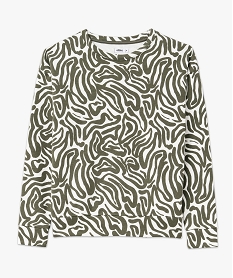 sweat imprime a col rond femme vert sweatsE586101_4