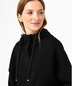sweat oversize a capuche femme noir sweatsE586201_2