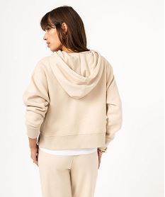 sweat a capuche coupe courte femme beige sweatsE586401_3