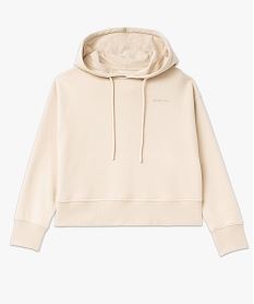 sweat a capuche coupe courte femme beige sweatsE586401_4