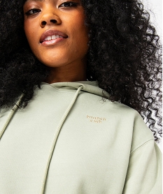 sweat a capuche coupe courte femme vertE586501_2