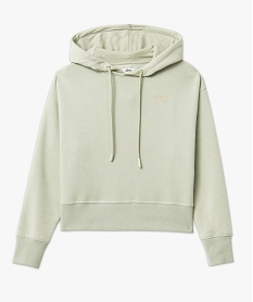 sweat a capuche coupe courte femme vert sweatsE586501_4