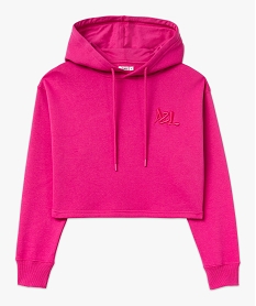 sweat a capuche court pour femme rose sweatsE586701_4
