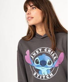 sweat a capuche avec motif stitch et bas chemise femme - disney gris sweatsE586901_2