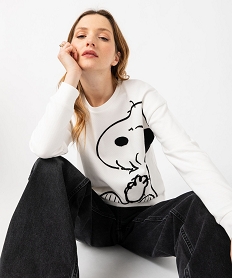 GEMO Sweat ample avec motif Snoopy femme - Peanuts Blanc