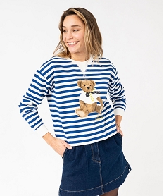 GEMO Sweat rayé et imprimé femme - LuluCastagnette Imprimé