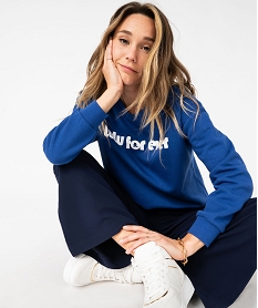 sweat molletonne avec inscription sur le buste femme - lulucastagnette bleuE587601_1