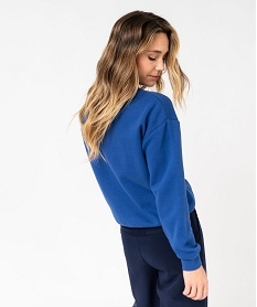 sweat molletonne avec inscription sur le buste femme - lulucastagnette bleu sweatsE587601_3