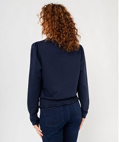 sweat blousant a manches ballon femme bleu sweatsE588301_3