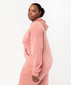 sweat a capuche zippe femme grande taille roseE588601_3