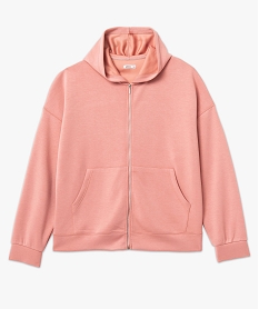 sweat a capuche zippe femme grande taille rose sweatsE588601_4