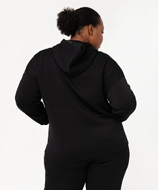 sweat a capuche zippe femme grande taille noirE588701_3