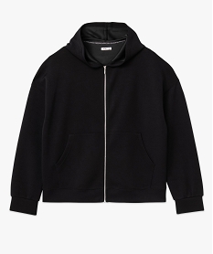 sweat a capuche zippe femme grande taille noir sweatsE588701_4