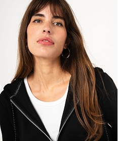 sweat zippe a capuche femme noir sweatsE588801_2