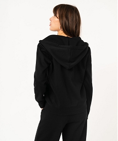 sweat zippe a capuche femme noir sweatsE588801_3