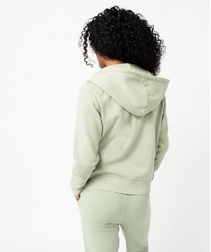 sweat zippe a capuche femme vert sweatsE588901_3