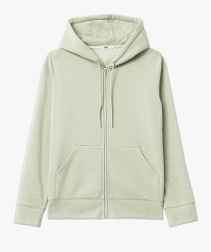 sweat zippe a capuche femme vert sweatsE588901_4