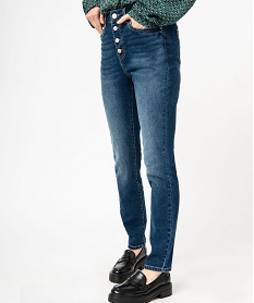 GEMO Jean Skinny extensible taille haute femme bleu standard