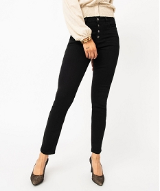 jean skinny extensible taille haute femme noirE589801_1