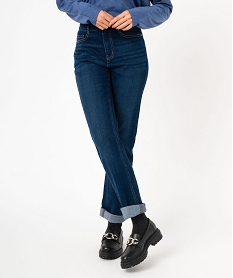 GEMO Jean Regular taille haute femme Bleu