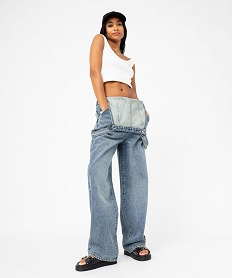 salopette en jean large femme gris pantalons jeans et leggingsE593301_1