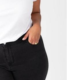 pantacourt en jean stretch coupe slim taille normale femme grande taille noir pantacourtsE593401_2