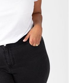 pantacourt en jean stretch coupe slim taille normale femme grande taille noir standard pantacourt en jeanE593401_2