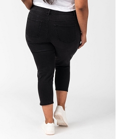 pantacourt en jean stretch coupe slim taille normale femme grande taille noir pantacourtsE593401_3