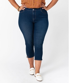 pantacourt en jean stretch coupe slim taille normale femme grande taille bleu pantacourtsE593501_1