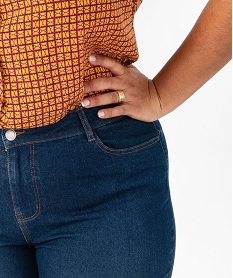 pantacourt en jean stretch coupe slim taille normale femme grande taille bleuE593501_2